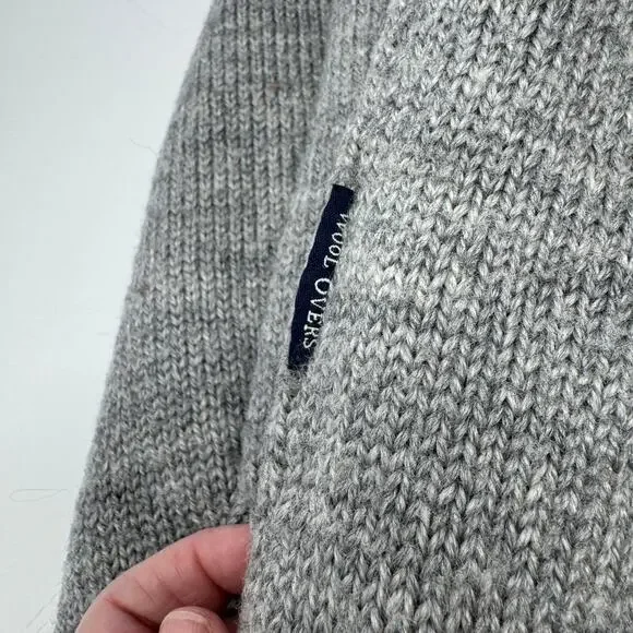 WoolOvers Men’s XXL Gray British Wool Shawl Collar Sweater Heavy Knit